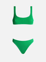 Woman green classic crinkle bikini Naima Elise