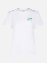 Damen-T-Shirt Emilie aus Baumwolljersey mit Rundhalsausschnitt und Stai-Calma-Stickerei