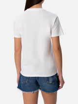 T-shirt da donna girocollo Emilie in jersey di cotone con ricamo Mojito