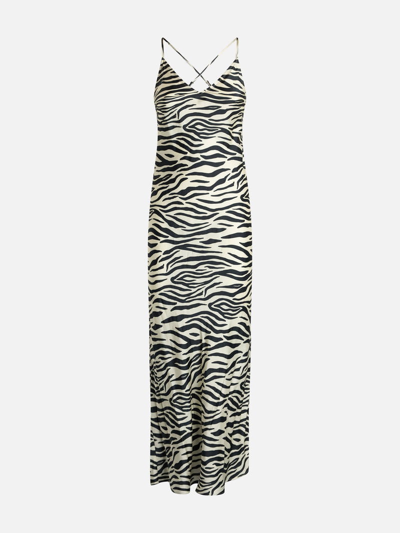 Woman satin zebra slip dress Eydis