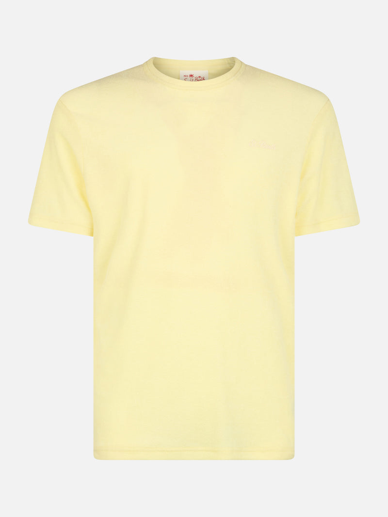 Herren-T-Shirt Gary aus gelbem Frottee mit St. Barth-Stickerei