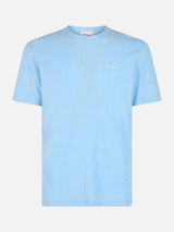 Hellblaues Frottee-T-Shirt Gary für Herren mit St. Barth-Stickerei