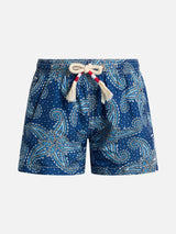 Boy lightweight fabric swim-shorts Jean Lighting 70 with paisley print