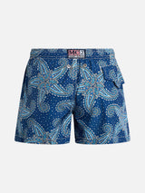 Boy lightweight fabric swim-shorts Jean Lighting 70 with paisley print