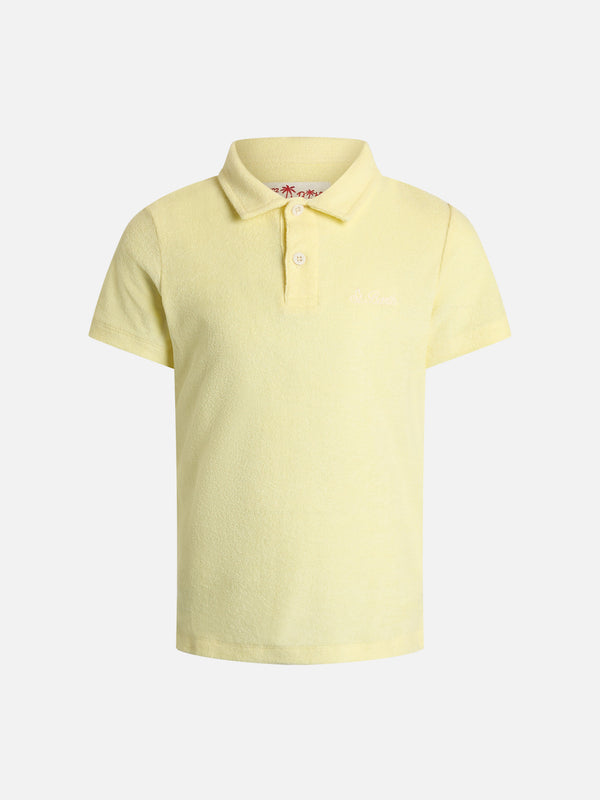 Boy pale yellow terry polo shirt Jeremy Jr