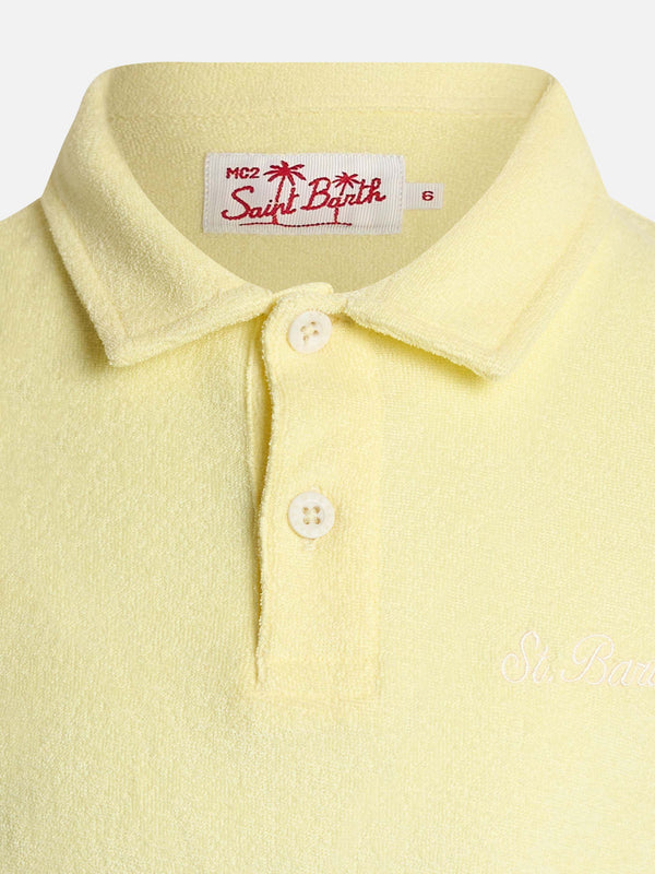 Boy pale yellow terry polo shirt Jeremy Jr