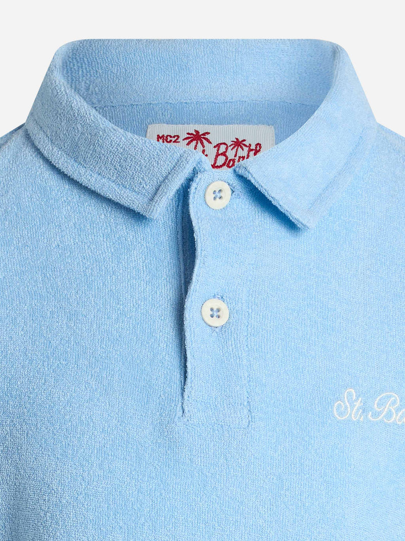 Hellblaues Frottee-Poloshirt für Jungen Jeremy Jr