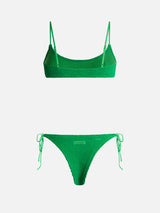 Woman green crinkle bralette bikini Judy Norah
