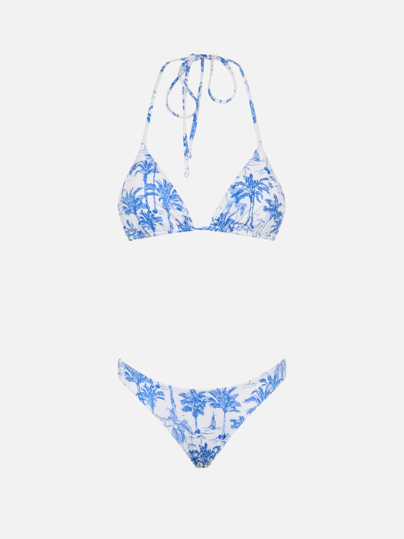 Toile de Jouy-Triangel-Bikini für Damen Leah Naomi