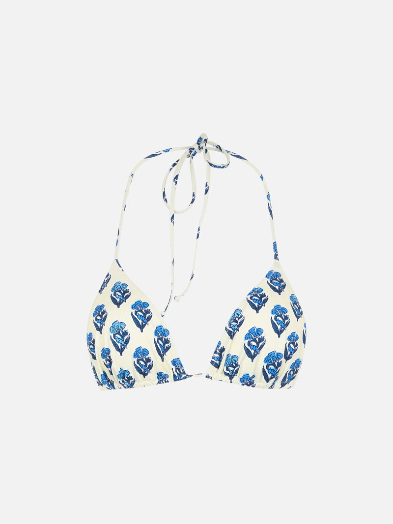Woman jaipur flower triangle top swimsuit Leah