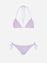 Woman lilac terry triangle bikini Leah Virgo