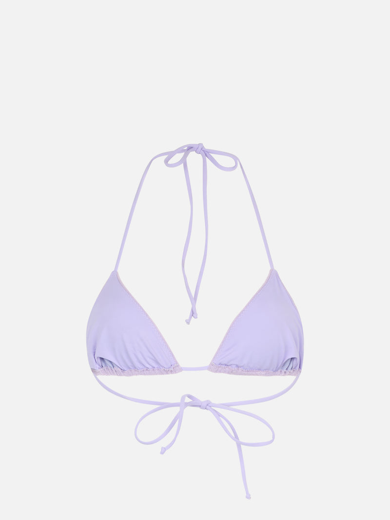 Woman lilac terry triangle top swimsuit Leah