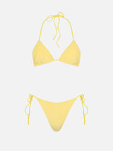 Woman yellow terry triangle bikini Leah Marielle