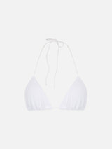 Weißer Crinkle-Triangel-Top-Badeanzug Leah für Damen
