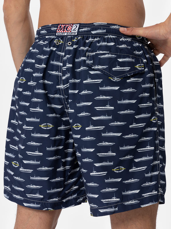 Man lightweight fabric swim-shorts Lighting with Magnum Marine print |MAGNUM MARINE SPECIAL EDITION
