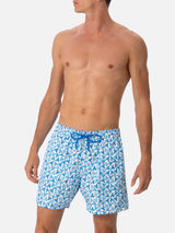 Man lightweight fabric swim-shorts Lighting Micro Fantasy with loabster print