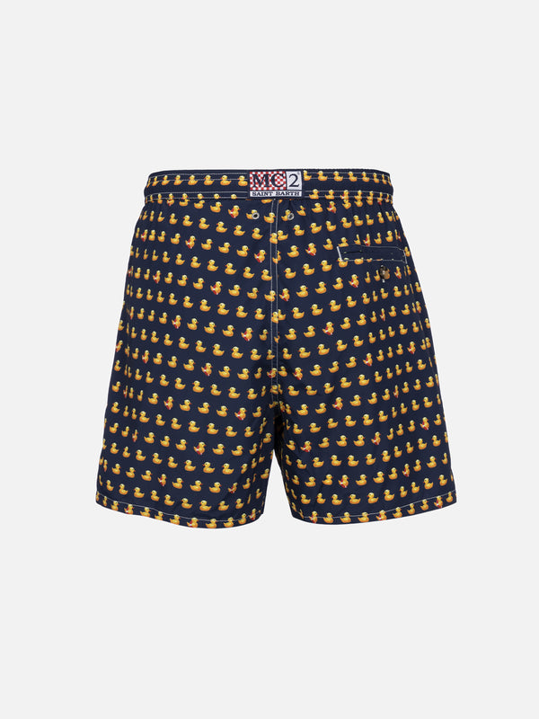 Man lightweight fabric swim-shorts Lighting Micro Fantasy with ducky print