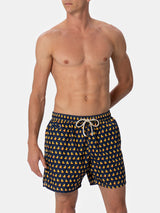 Man lightweight fabric swim-shorts Lighting Micro Fantasy with ducky print