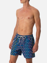 Man lightweight fabric swim-shorts Lighting Micro Fantasy with Vespa print | VESPA SPECIAL EDITION