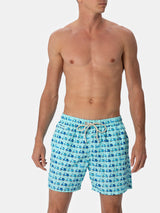 Man lightweight fabric swim-shorts Lighting Micro Fantasy with Vespa print | VESPA SPECIAL EDITION