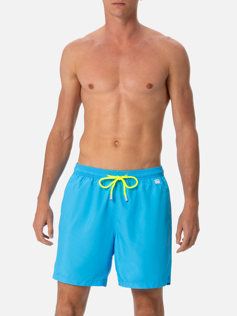Man lightweight fabric aqua blue swim-shorts Lighting Pantone | PANTONE SPECIAL EDITION