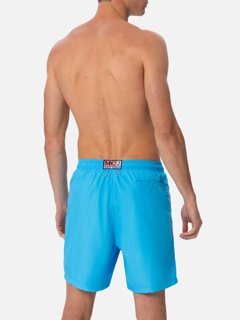 Man lightweight fabric aqua blue swim-shorts Lighting Pantone | PANTONE SPECIAL EDITION