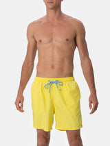 Man lightweight fabric light yellow swim-shorts Lighting Pantone | PANTONE SPECIAL EDITION