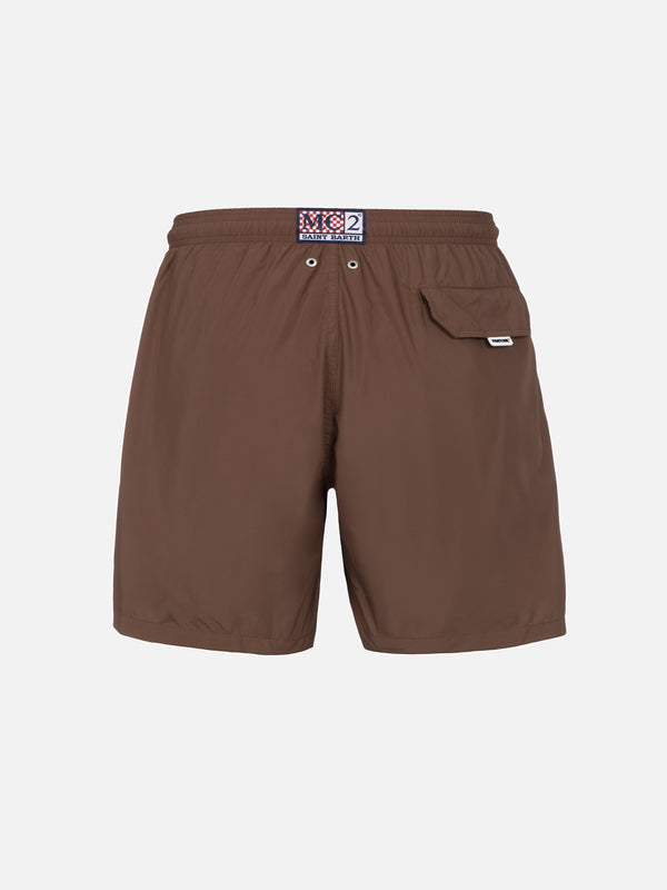 Man lightweight fabric brown swim-shorts Lighting Pantone | PANTONE SPECIAL EDITION