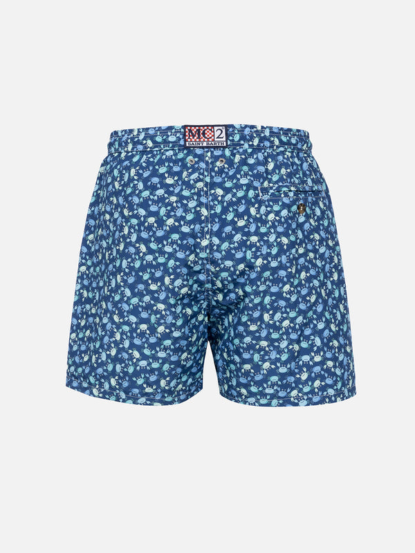 Man lightweight fabric swim-shorts Lighting 70 with crabs print