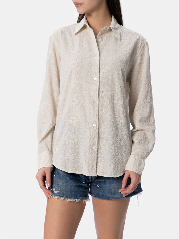 Woman classic Sangallo cotton shirt Meredith