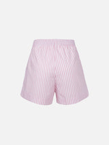 Woman cotton striped pull up shorts Meave
