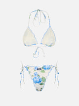 Klassischer Damen-Triangel-Bikini mit Blumenmotiv Schütze Miami