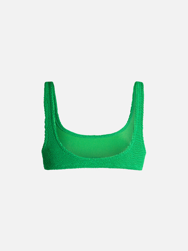 Grünes klassisches Crinkle-Bralette für Damen Naima