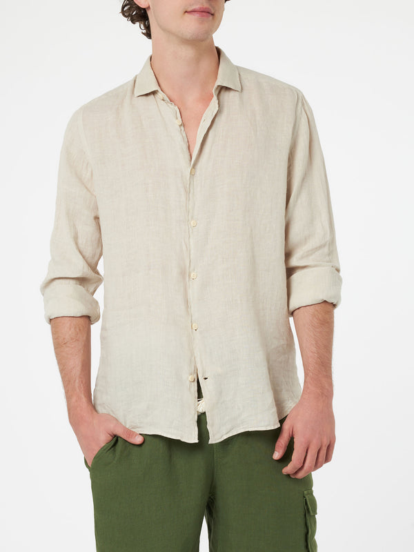 Man off-white linen shirt Pamplona