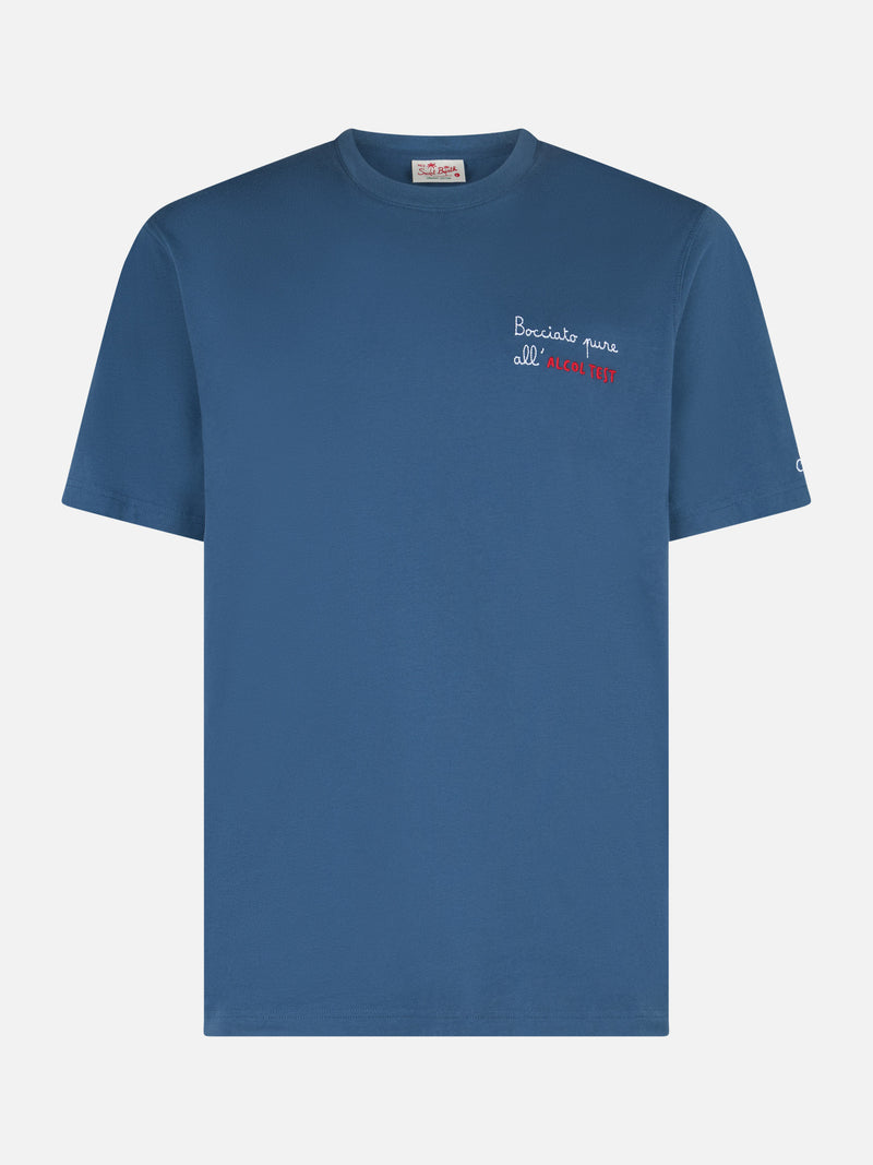 T-shirt da uomo classic fit in jersey di cotone Portofino con ricamo Bocciato puro all'alcol test