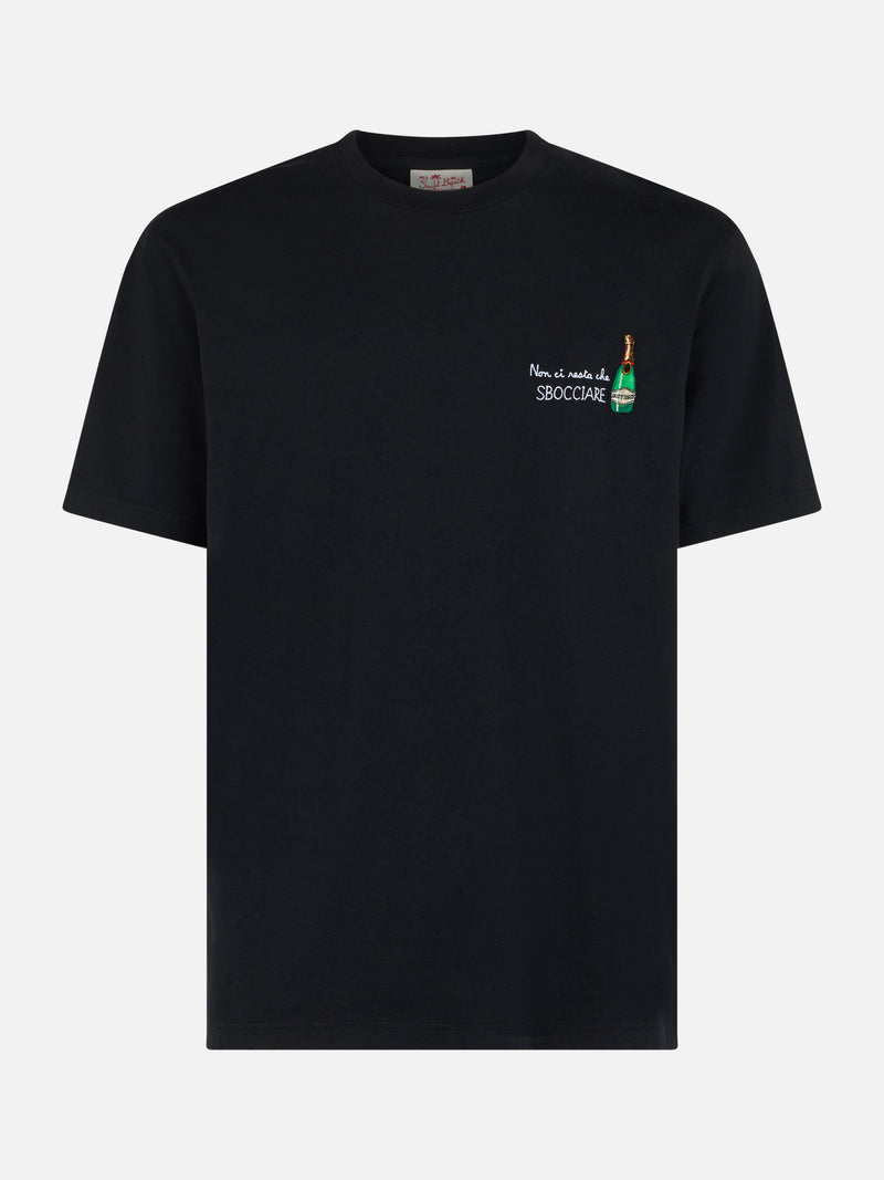 Herren-T-Shirt „Portofino“ aus Baumwolljersey in klassischer Passform mit „Non ci resta che sbocciare“-Stickerei