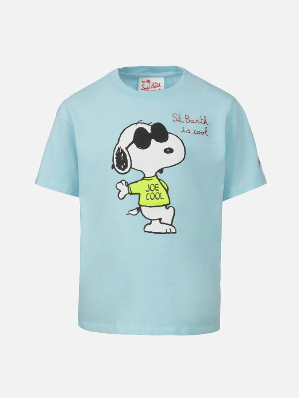 T-shirt da ragazzo in cotone con stampa Snoopy e ricamo St. Barth is cool | EDIZIONE SPECIALE SNOOPY PEANUTS