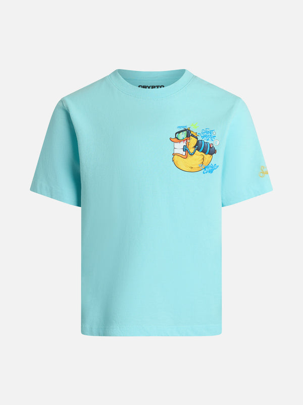 Boy cotton t-shirt with cryptopuppets ducky print | CRYPTOPUPPETS SPECIAL EDITION
