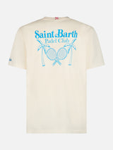 Man cotton t-shirt with St. Barth Padel Club front and back placed print