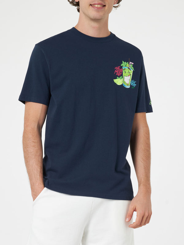 Man cotton t-shirt with Cryptopuppets Mojito front and back placed print | CRYPTOPUPPETS SPECIAL EDITION