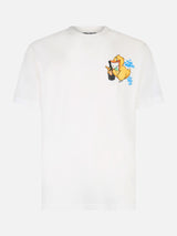 T-shirt da uomo in cotone con stampa piazzata fronte e retro Cryptopuppets Ducky Bollicine | EDIZIONE SPECIALE CRYPTOPUPPETS