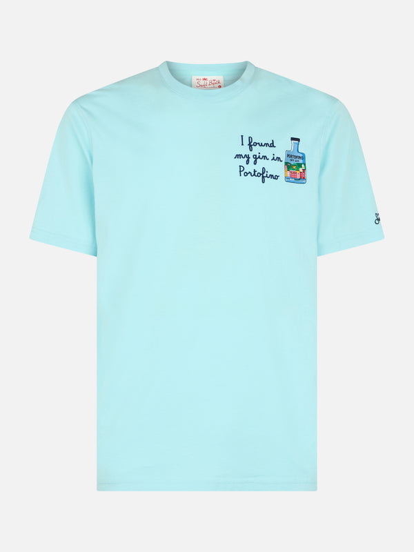 Herren-Baumwoll-T-Shirt mit der Stickerei „Ich habe meinen Gin in Portofino gefunden“ | PORTOFINO DRY GIN SONDEREDITION