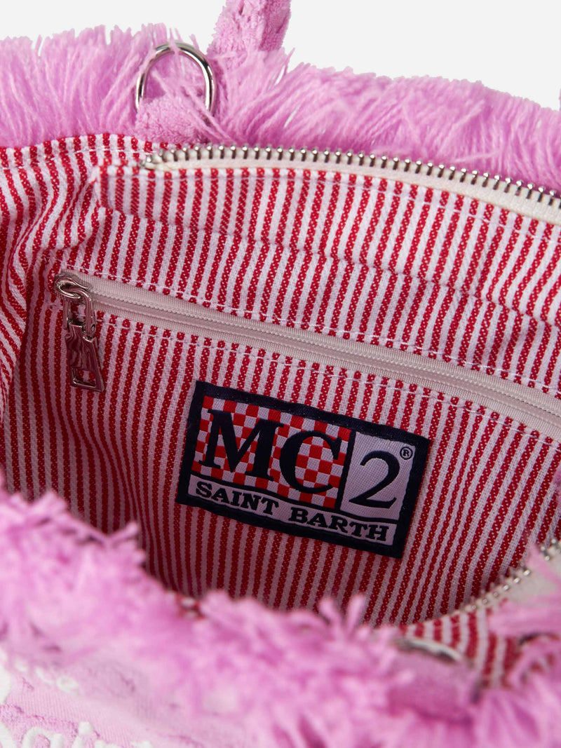 Pink terry embossed Mini Vanity bag