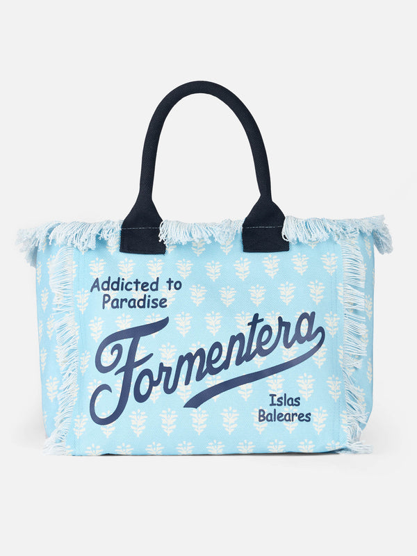 Formentera flower cotton canvas Vanity tote bag