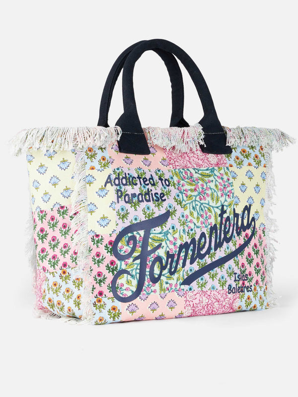 Formentera flower patch cotton canvas Vanity tote bag