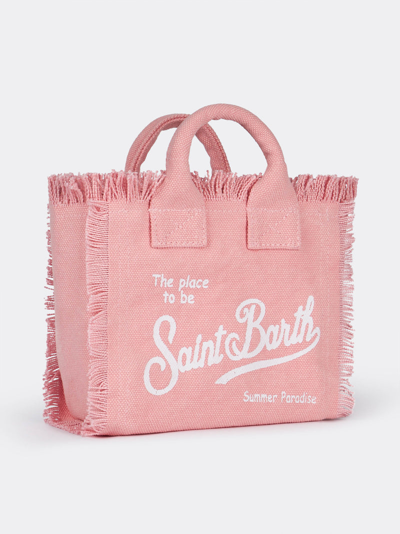 Pink cotton canvas Mini Vanity bag
