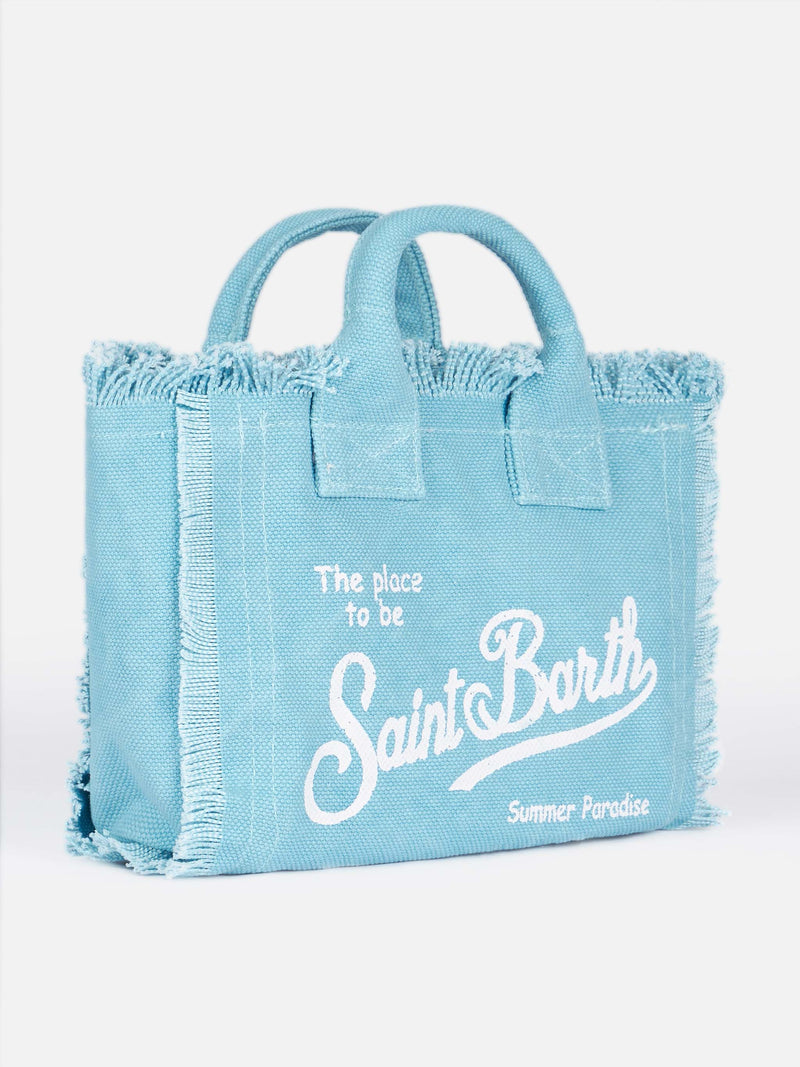Light blue cotton canvas Mini Vanity bag