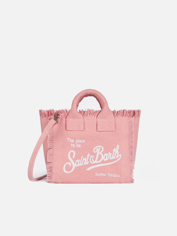 Pink cotton canvas Mini Vanity bag