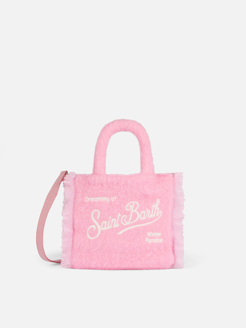 Wooly Mini Vanity fringed pink bag