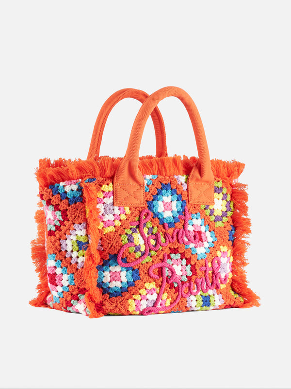 Vanity crochet shoulder bag with pattern